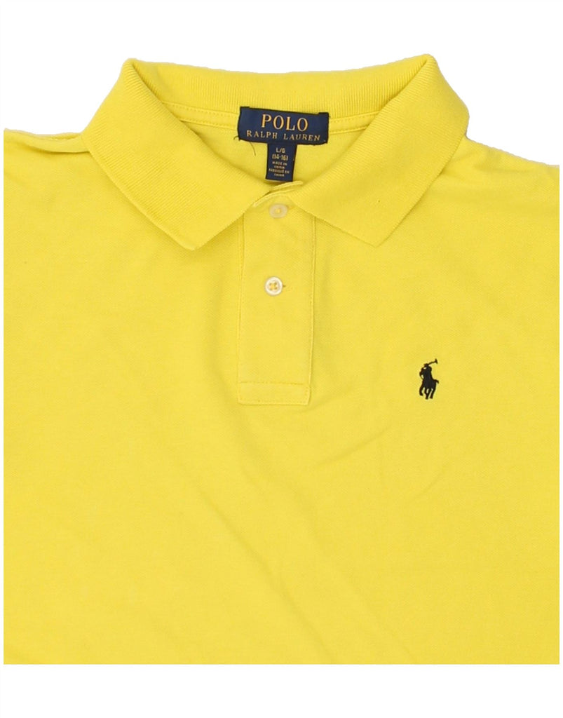 POLO RALPH LAUREN Boys Polo Shirt 14-15 Years Large Yellow Cotton | Vintage Polo Ralph Lauren | Thrift | Second-Hand Polo Ralph Lauren | Used Clothing | Messina Hembry 