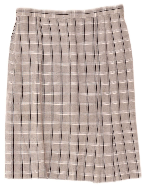 Vintage Womens Straight Skirt W30 Medium  Grey Check