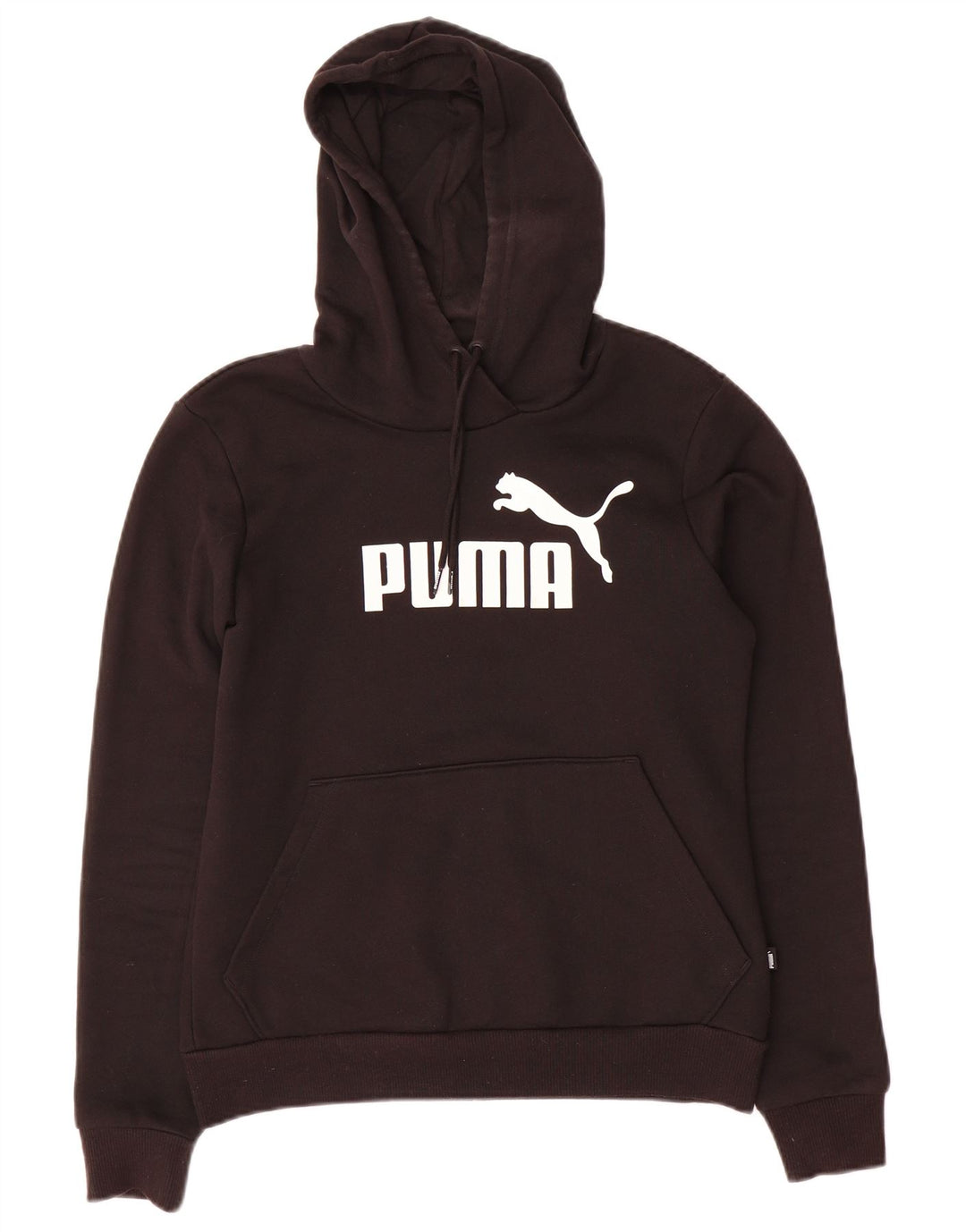 PUMA Womens Graphic Hoodie Jumper UK 10 Small Black Polyester