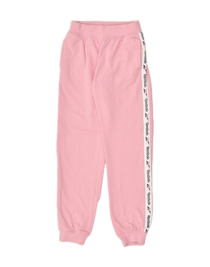 REEBOK Girls Graphic Tracksuit Trousers Joggers 13-14 Years Pink Cotton | Vintage Reebok | Thrift | Second-Hand Reebok | Used Clothing | Messina Hembry 