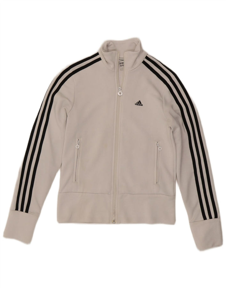 Adidas Womens Tracksuit Top Jacket UK 10 Small White