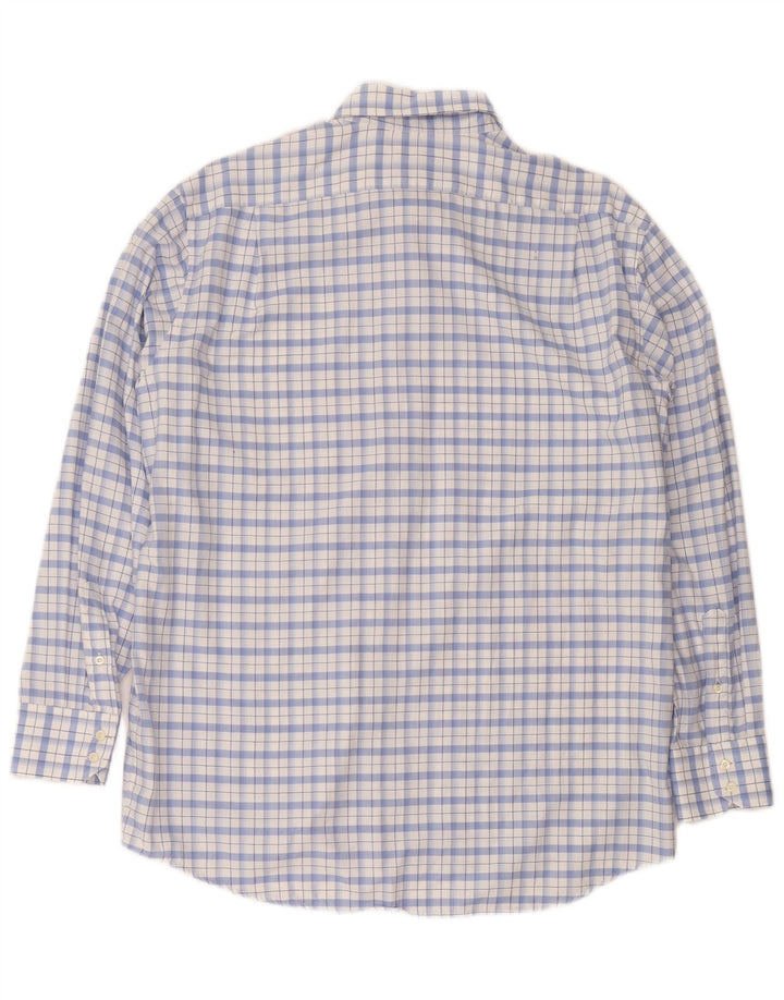 Lacoste Mens Shirt Size 44 XL Blue Check Cotton