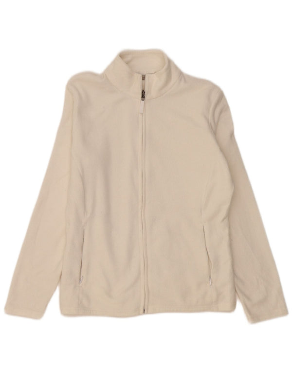 Marks & Spencer Womens Fleece Jacket UK 14 Large White Polyester