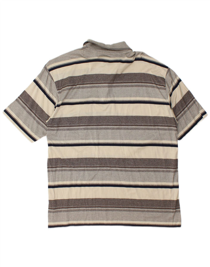 Nino Marini Mens Polo Shirt IT 48 Medium Grey Striped