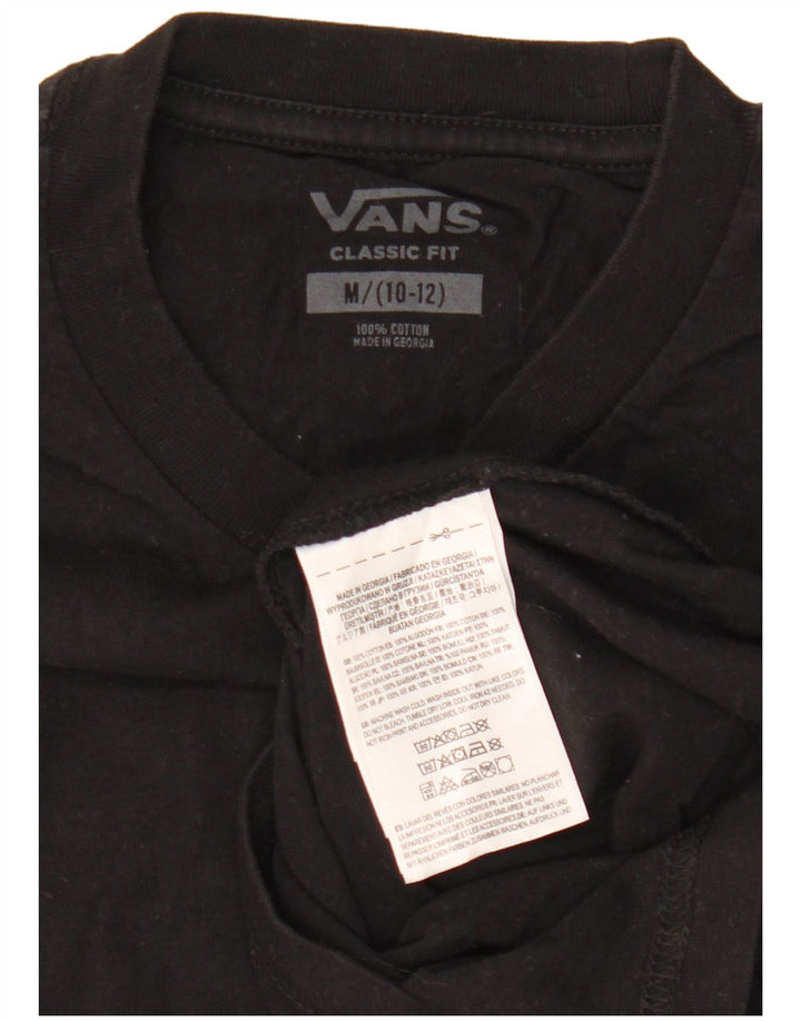 VANS Boys Classic Fit Graphic T-Shirt Top 10-11 Years Medium Black Cotton