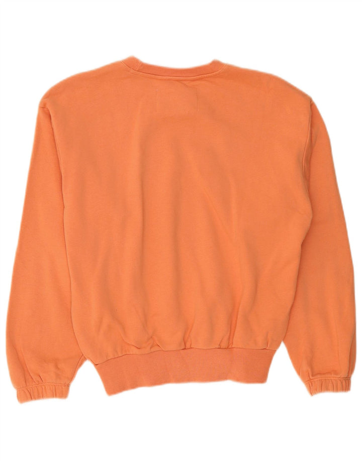 Champion Womens Oversized Sweatshirt Jumper UK 10 Small Orange Cotton