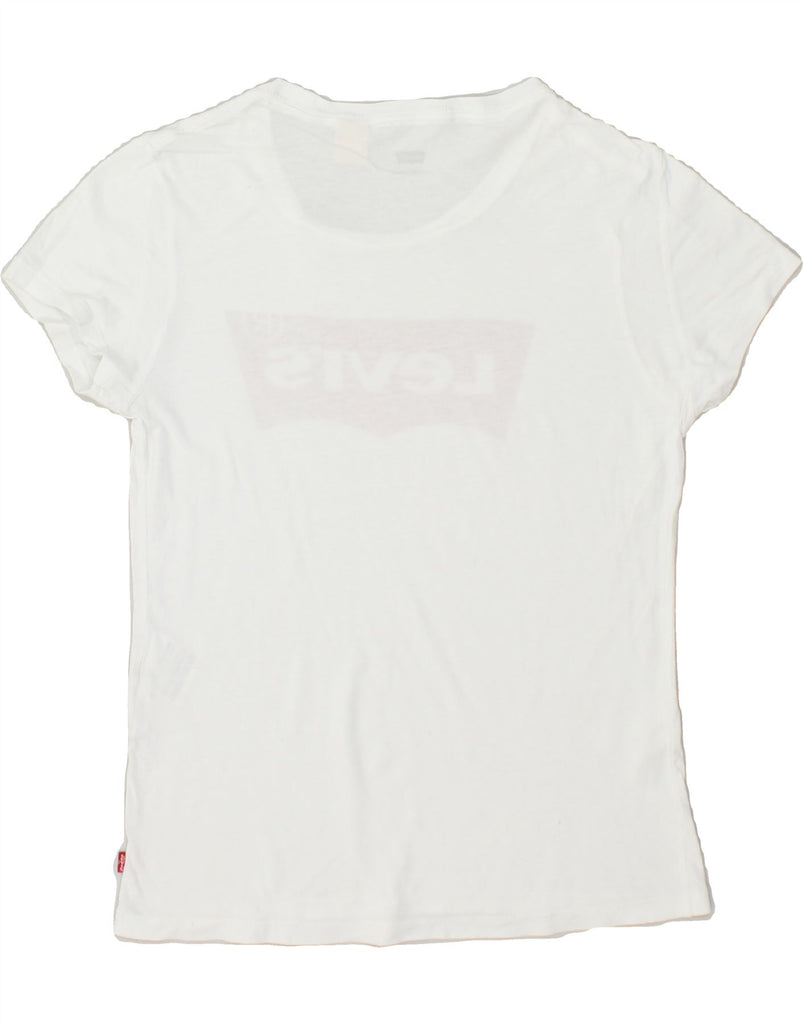 LEVI'S Womens Graphic T-Shirt Top UK 10 Small White Cotton | Vintage Levi's | Thrift | Second-Hand Levi's | Used Clothing | Messina Hembry 