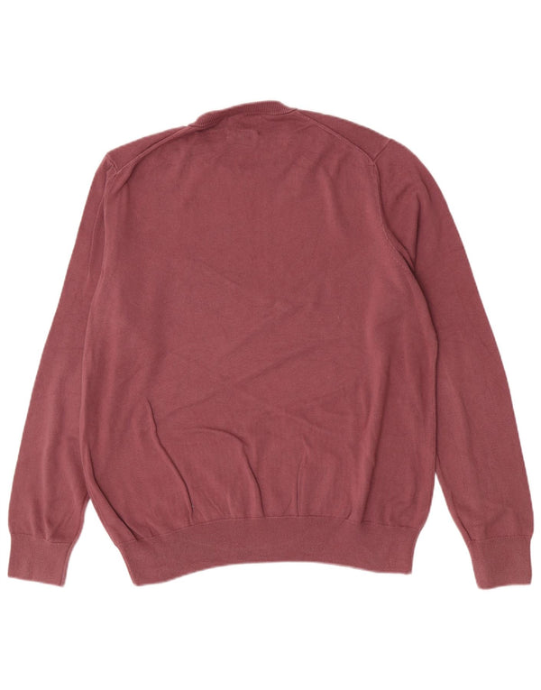 Marks & Spencer Mens Crew Neck Jumper Sweater XL Pink Cotton