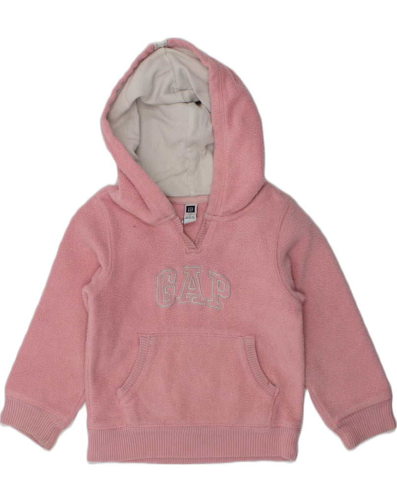 GAP Girls Graphic Fleece Hoodie Jumper 3-4 Years Pink Polyester | Vintage Gap | Thrift | Second-Hand Gap | Used Clothing | Messina Hembry 