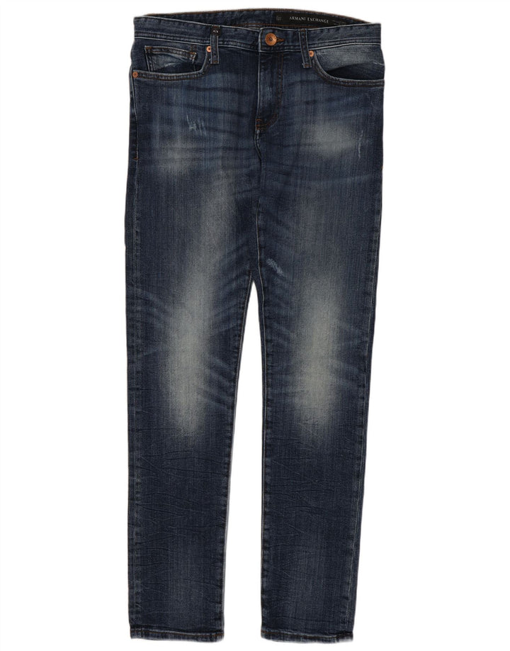 Armani Exchange Mens Slim Jeans W31 L31 Navy Blue Cotton
