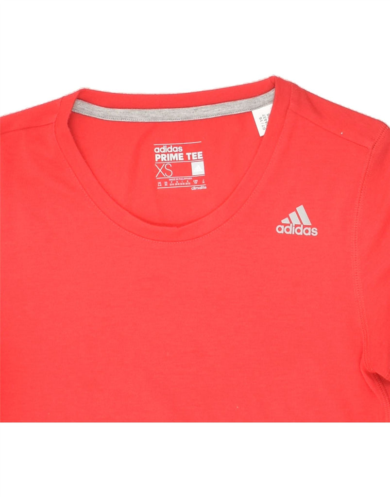 ADIDAS Womens Climalite T-Shirt Top UK 4/6 XS Red Polyester | Vintage Adidas | Thrift | Second-Hand Adidas | Used Clothing | Messina Hembry 