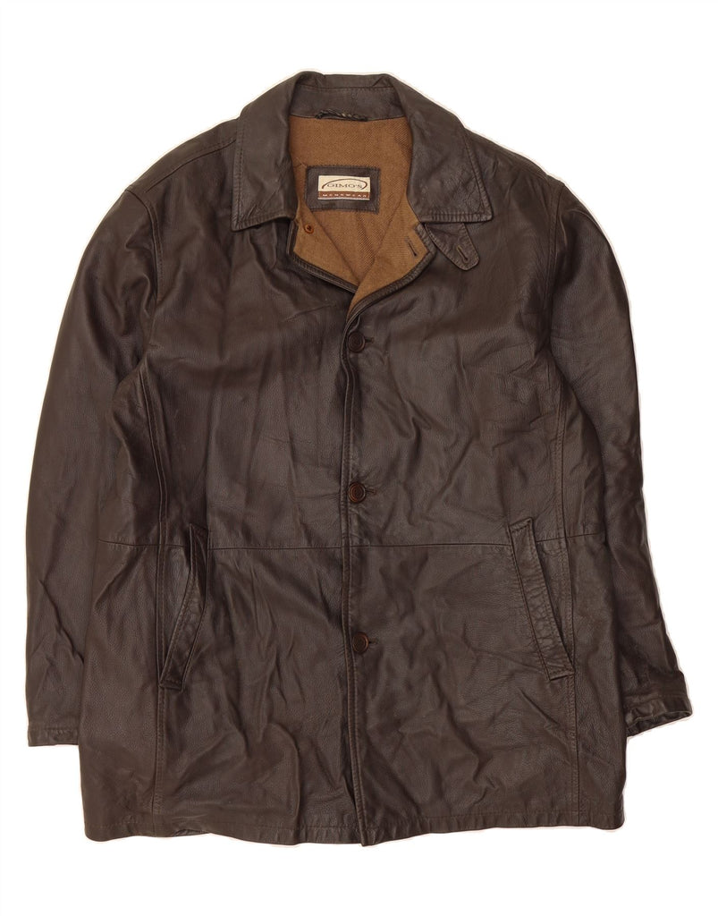 GIMO'S Mens Leather Jacket UK 42 XL Brown Leather Vintage Gimo's and Second-Hand Gimo's from Messina Hembry 