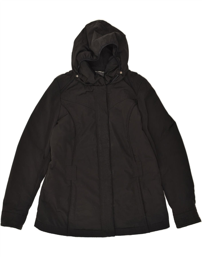 TRUSSARDI Womens Hooded Windbreaker Jacket IT 48 XL Black Polyester | Vintage Trussardi | Thrift | Second-Hand Trussardi | Used Clothing | Messina Hembry 