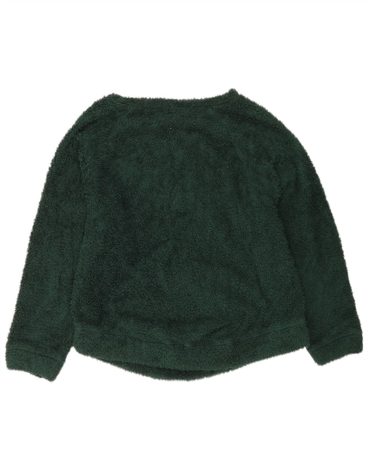 Benetton Womens Oversized Fleece Jumper UK 10 Small Green Polyester