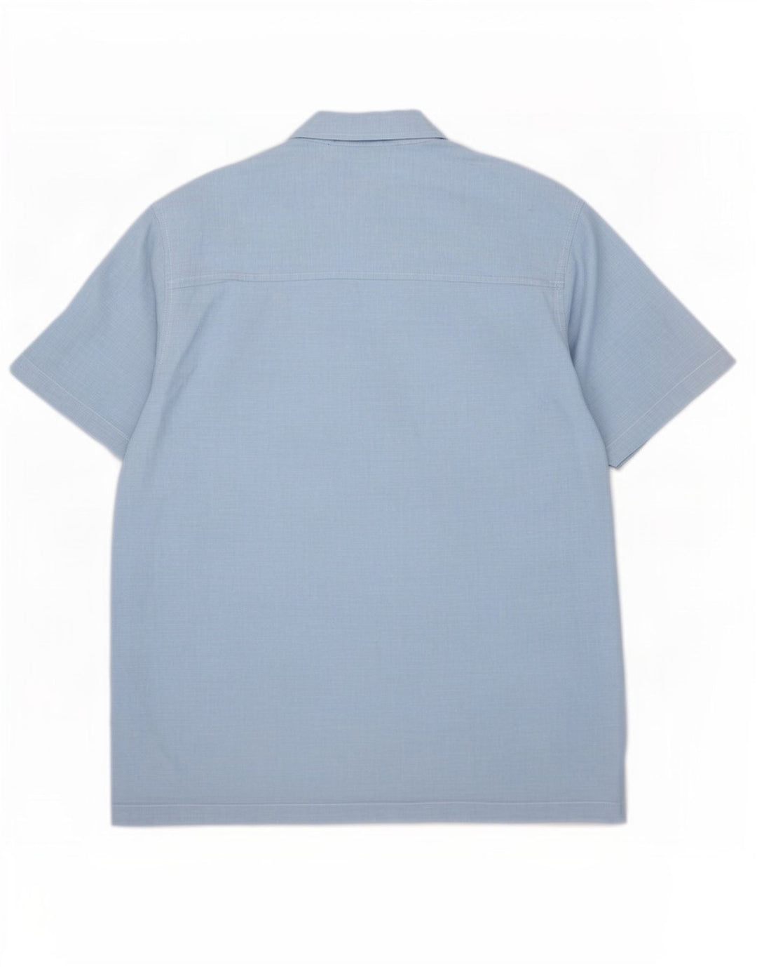 Chaps Mens Short Sleeve Shirt XL Blue Linen