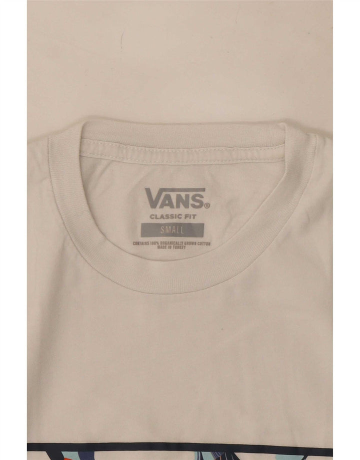 Vans Mens Classic Fit Graphic T-Shirt Top Small White Cotton