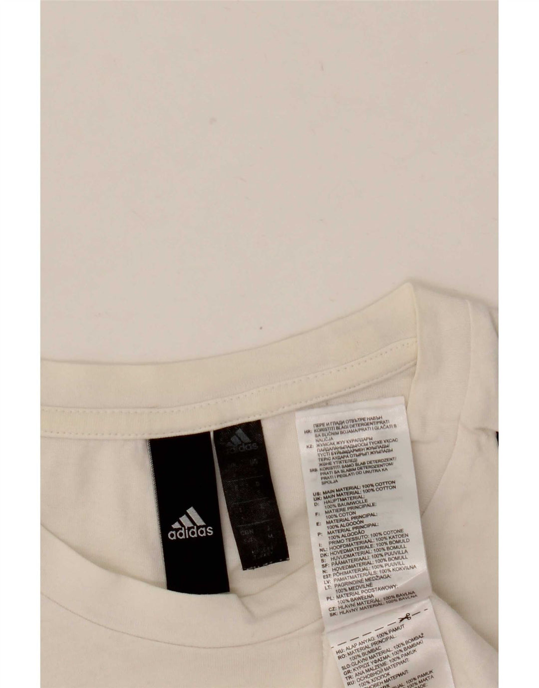 Adidas Mens T-Shirt Top Small White Cotton