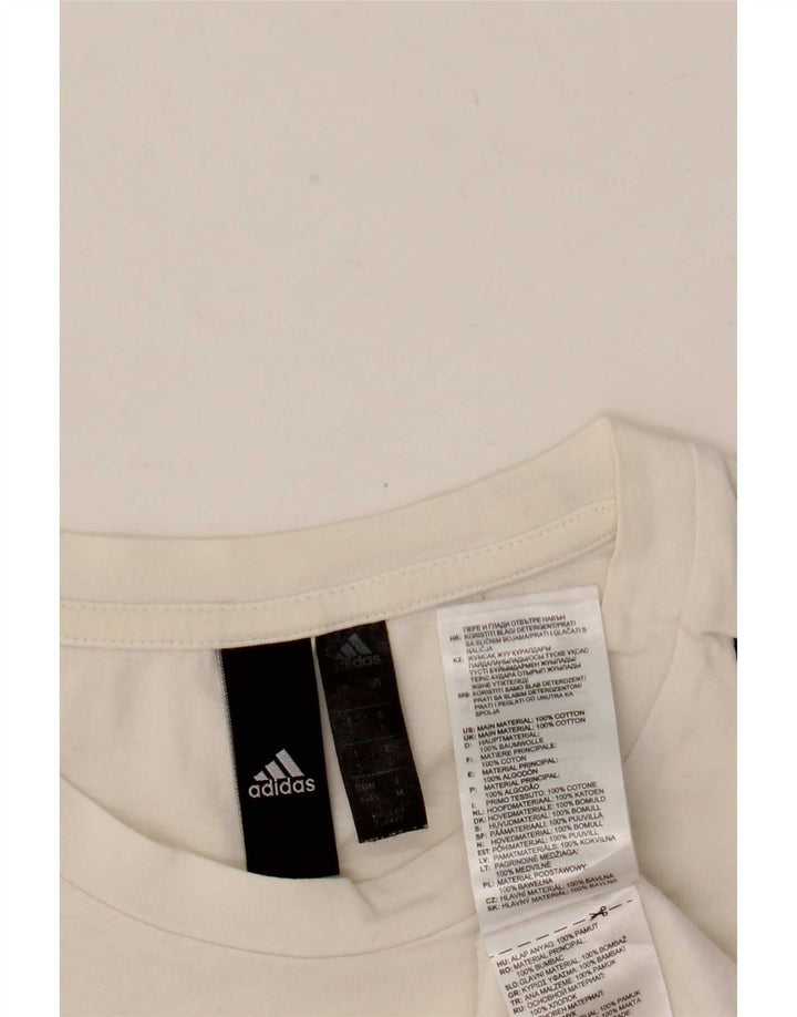 Adidas Mens T-Shirt Top Small White Cotton