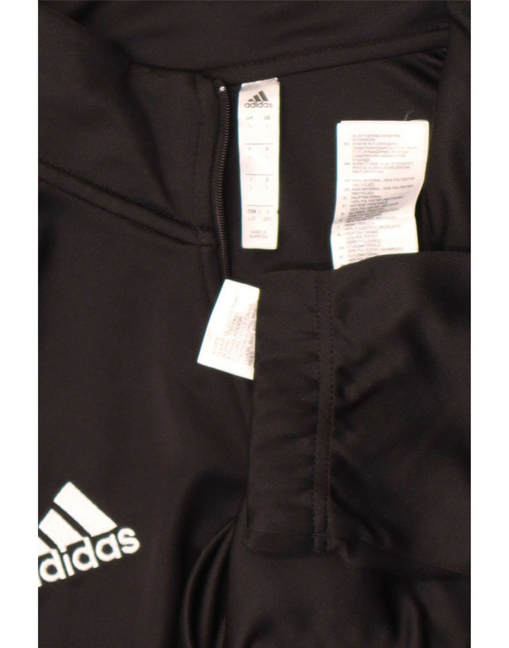 Adidas Mens Aeroready Zip Neck Pullover Tracksuit Top Large Black Polyester