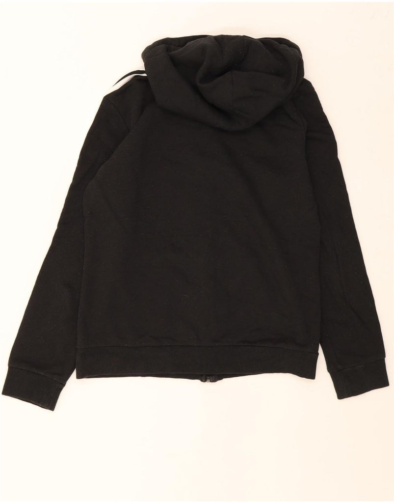 ADIDAS Womens Zip Hoodie Sweater UK 12/14 Medium Black Cotton Vintage Adidas and Second-Hand Adidas from Messina Hembry 