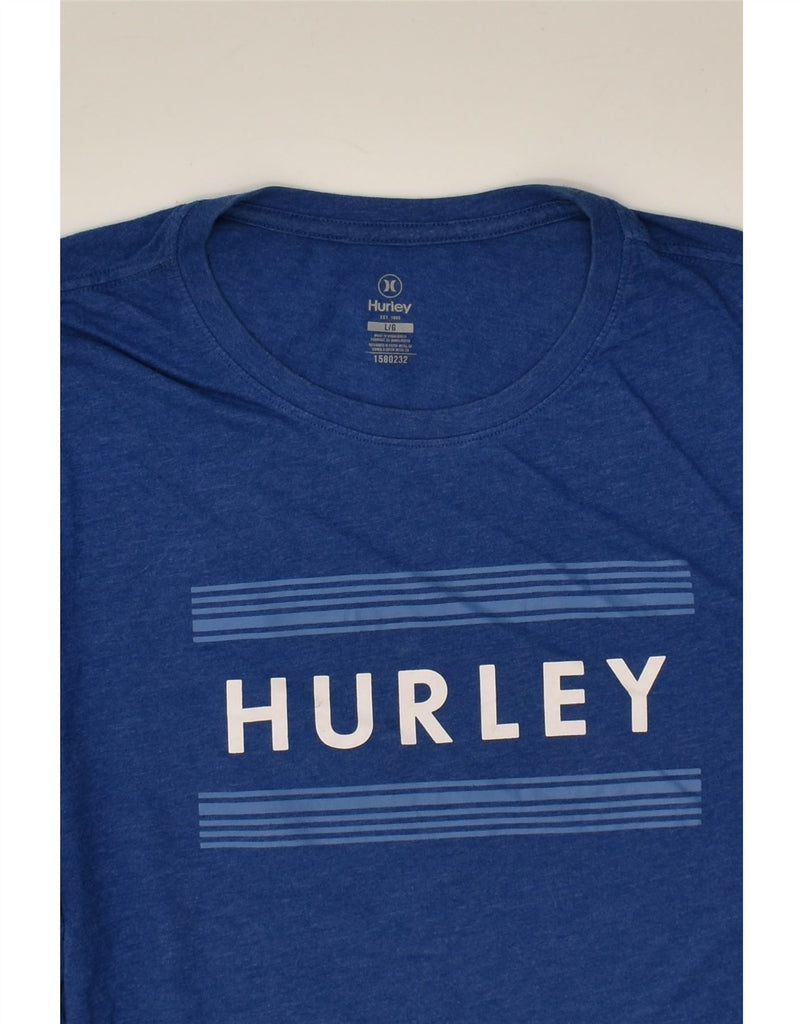 HURLEY Mens Graphic T-Shirt Top Large Navy Blue Cotton | Vintage Hurley | Thrift | Second-Hand Hurley | Used Clothing | Messina Hembry 