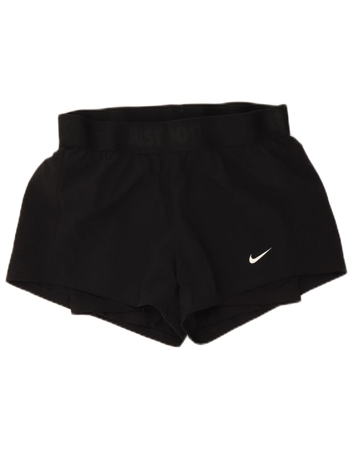 Nike Womens Dri Fit Sport Shorts UK 10 Small Black Polyester