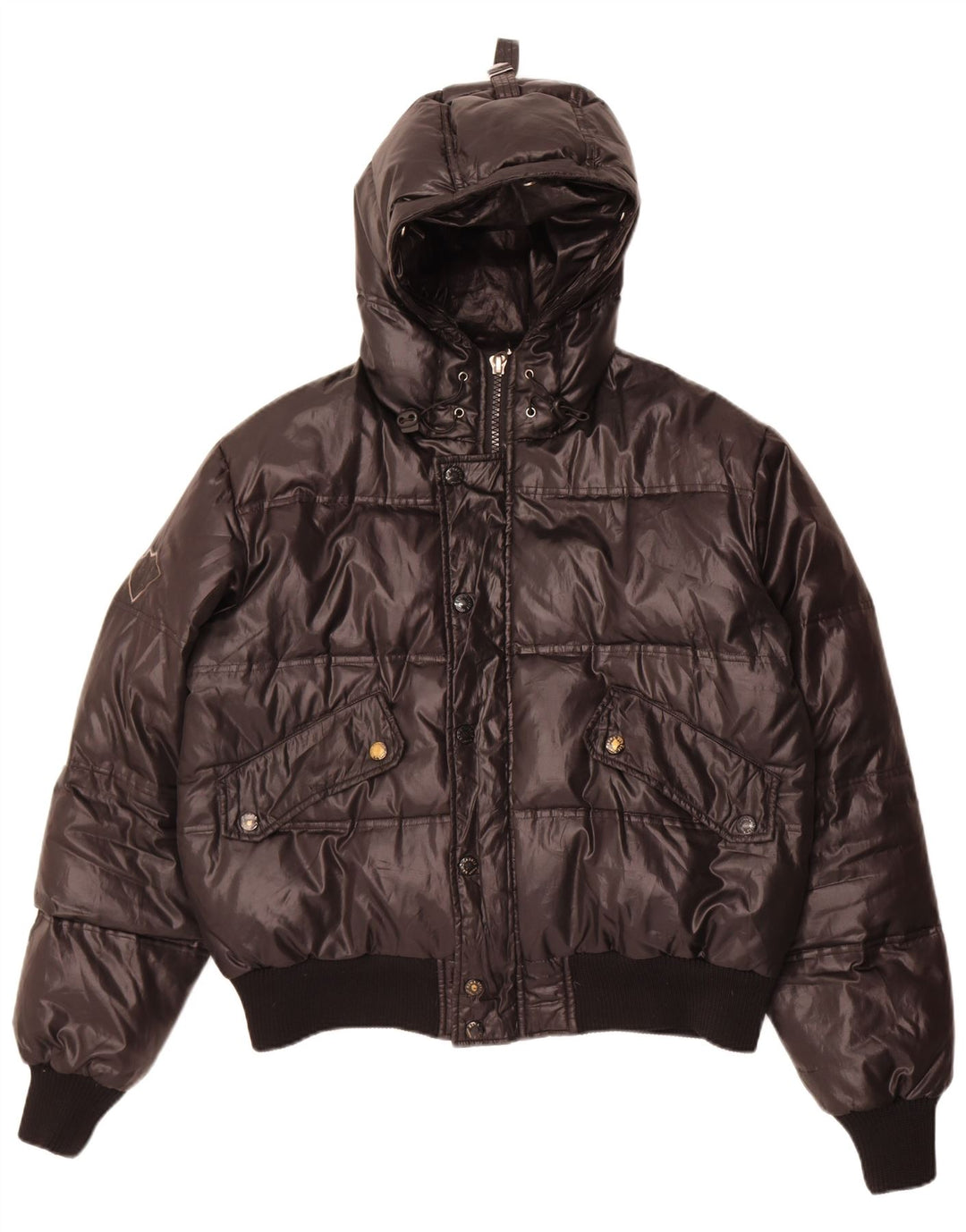 Bomb Boogie Mens Hooded Padded Jacket UK 40 Large Black Polyester