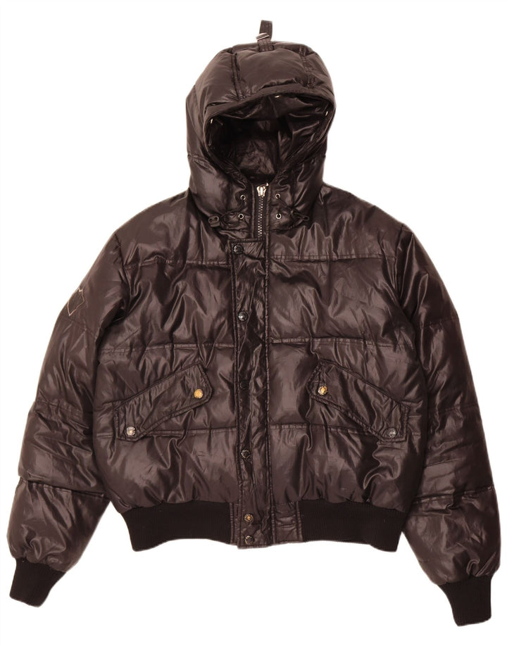 Bomb Boogie Mens Hooded Padded Jacket UK 40 Large Black Polyester