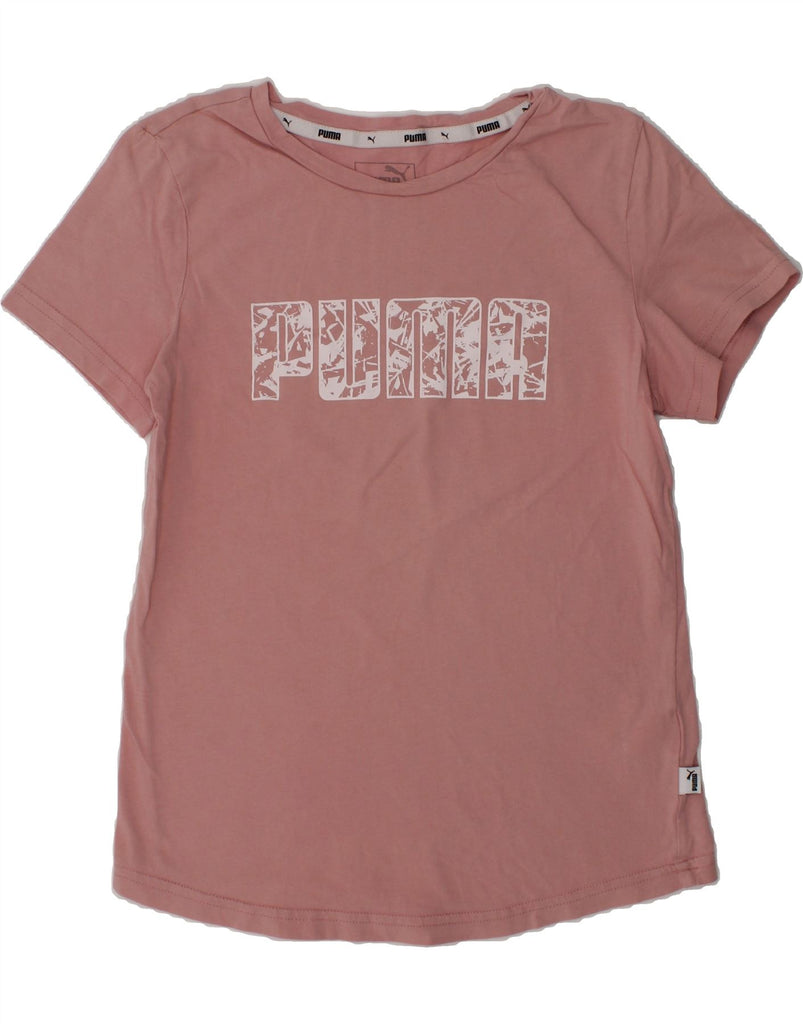PUMA Girls Graphic T-Shirt Top 11-12 Years  Pink Cotton | Vintage Puma | Thrift | Second-Hand Puma | Used Clothing | Messina Hembry 