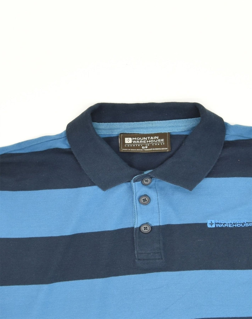 MOUNTAIN WAREHOUSE Mens Polo Shirt Small Blue Striped Cotton | Vintage Mountain Warehouse | Thrift | Second-Hand Mountain Warehouse | Used Clothing | Messina Hembry 