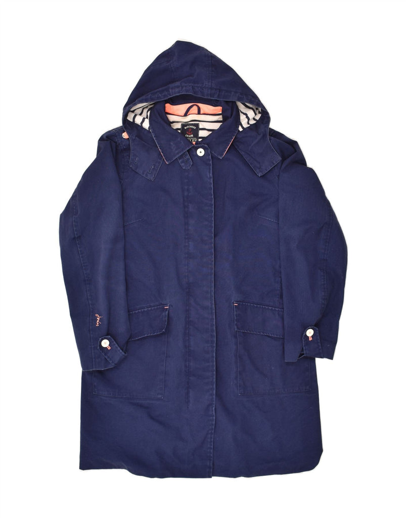 JOULES Womens Hooded Overcoat UK 6 XS Navy Blue Cotton | Vintage Joules | Thrift | Second-Hand Joules | Used Clothing | Messina Hembry 