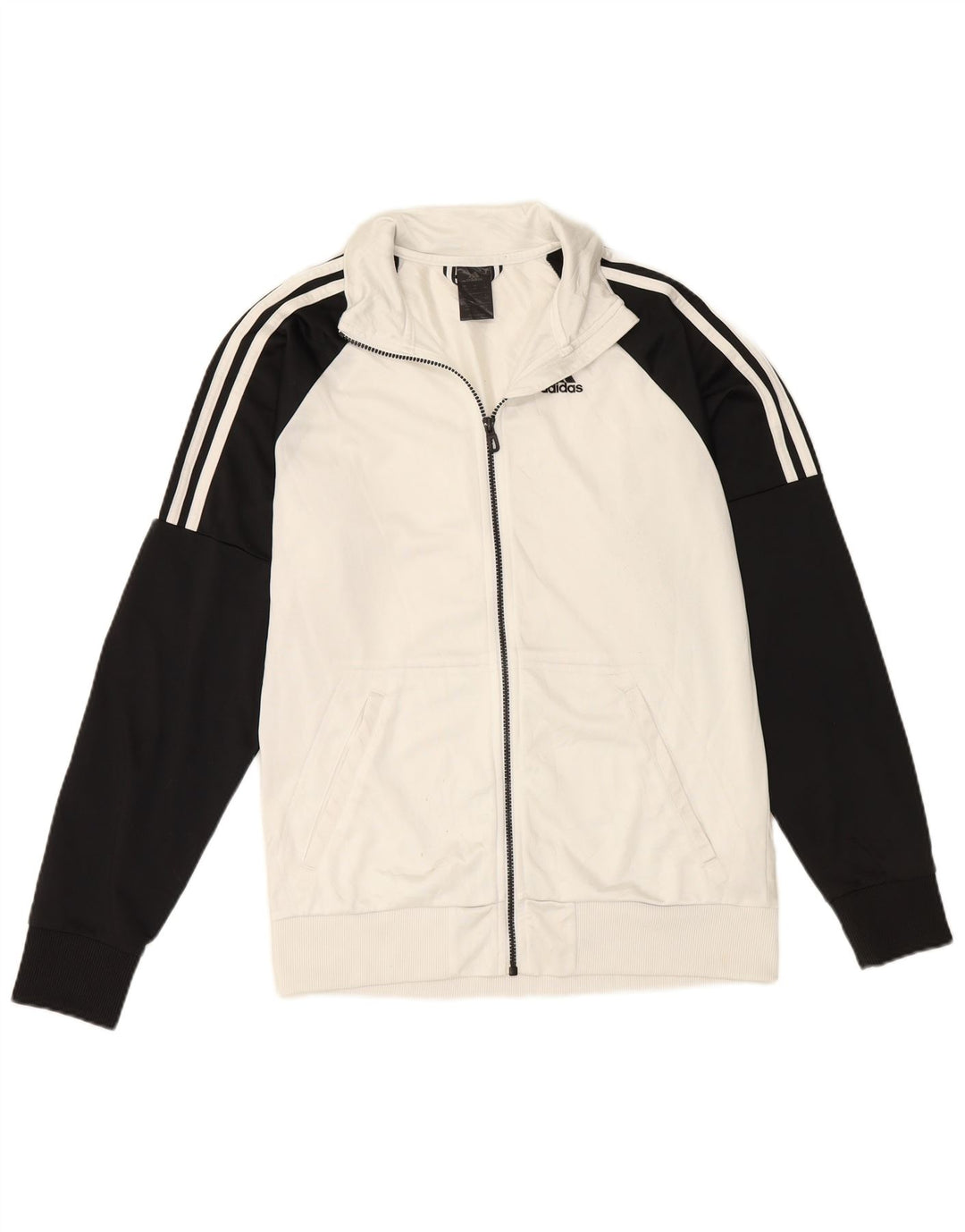 ADIDAS Mens Tracksuit Top Jacket UK 40/42 Medium White Colourblock