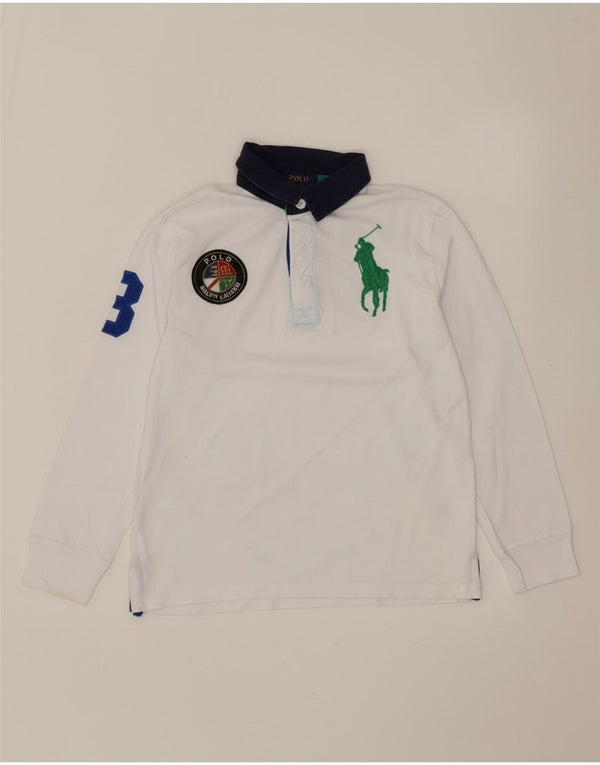 Polo Ralph Lauren Boys Graphic Rugby Polo Shirt 10-11 Years Medium White