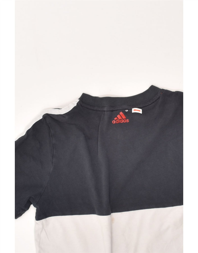 ADIDAS Boys Graphic T-Shirt Top 11-12 Years Grey Colourblock Cotton | Vintage Adidas | Thrift | Second-Hand Adidas | Used Clothing | Messina Hembry 