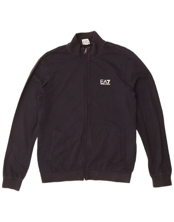 Emporio Armani Womens Tracksuit Top Jacket UK 18 XL Black Cotton