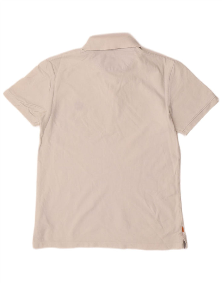 Timberland Mens Slim Fit Polo Shirt Small White Cotton