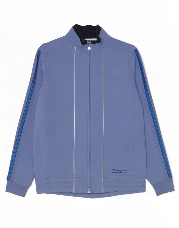 Champion Mens Graphic Tracksuit Top Jacket Medium Blue Cotton
