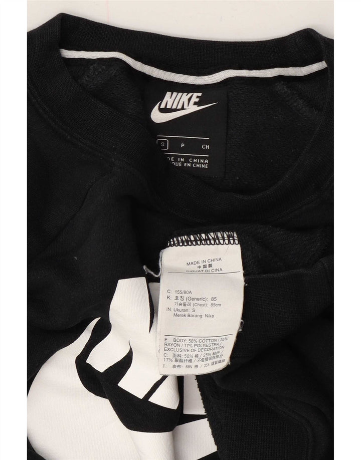 Nike Womens Graphic Oversized Sweatshirt Jumper UK 10 Small Grey Cotton