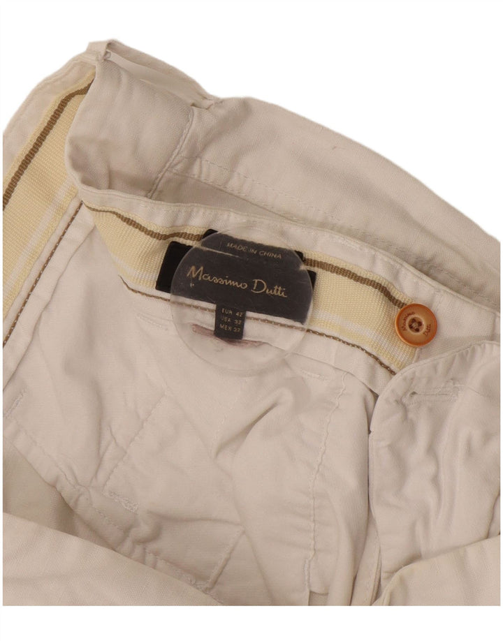 Massimo Dutti Mens Cargo Shorts EU 42 Large W32  White
