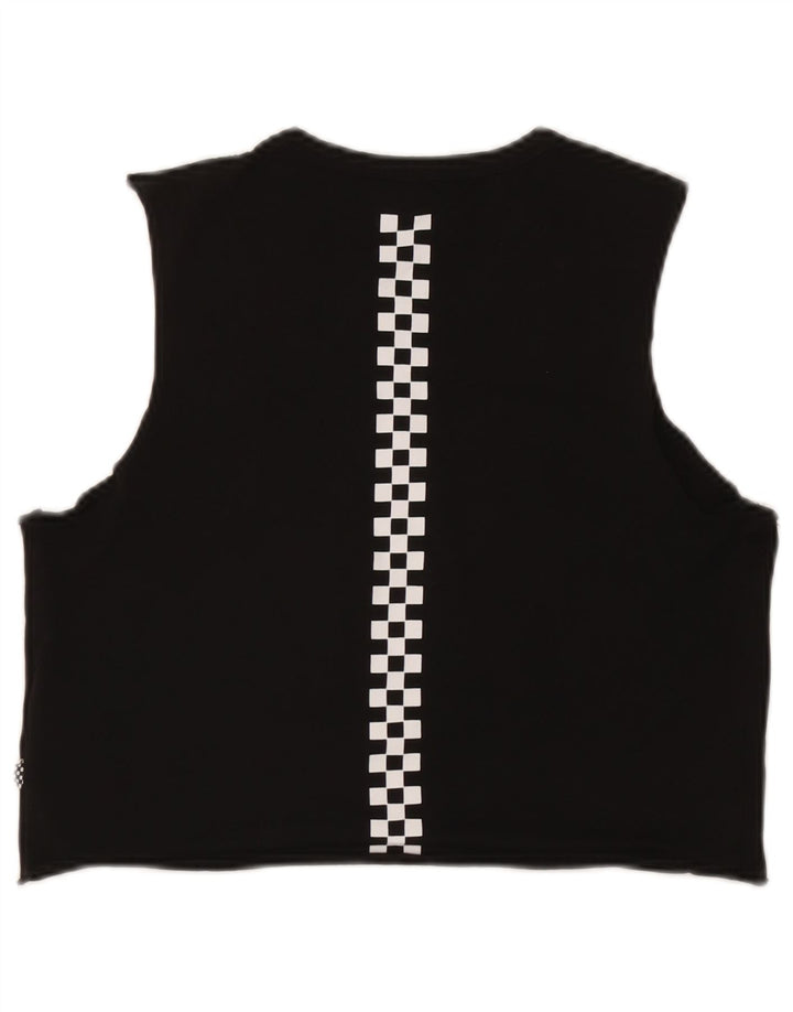 Vans Womens Crop Graphic Vest Top UK 12 Medium Black Cotton