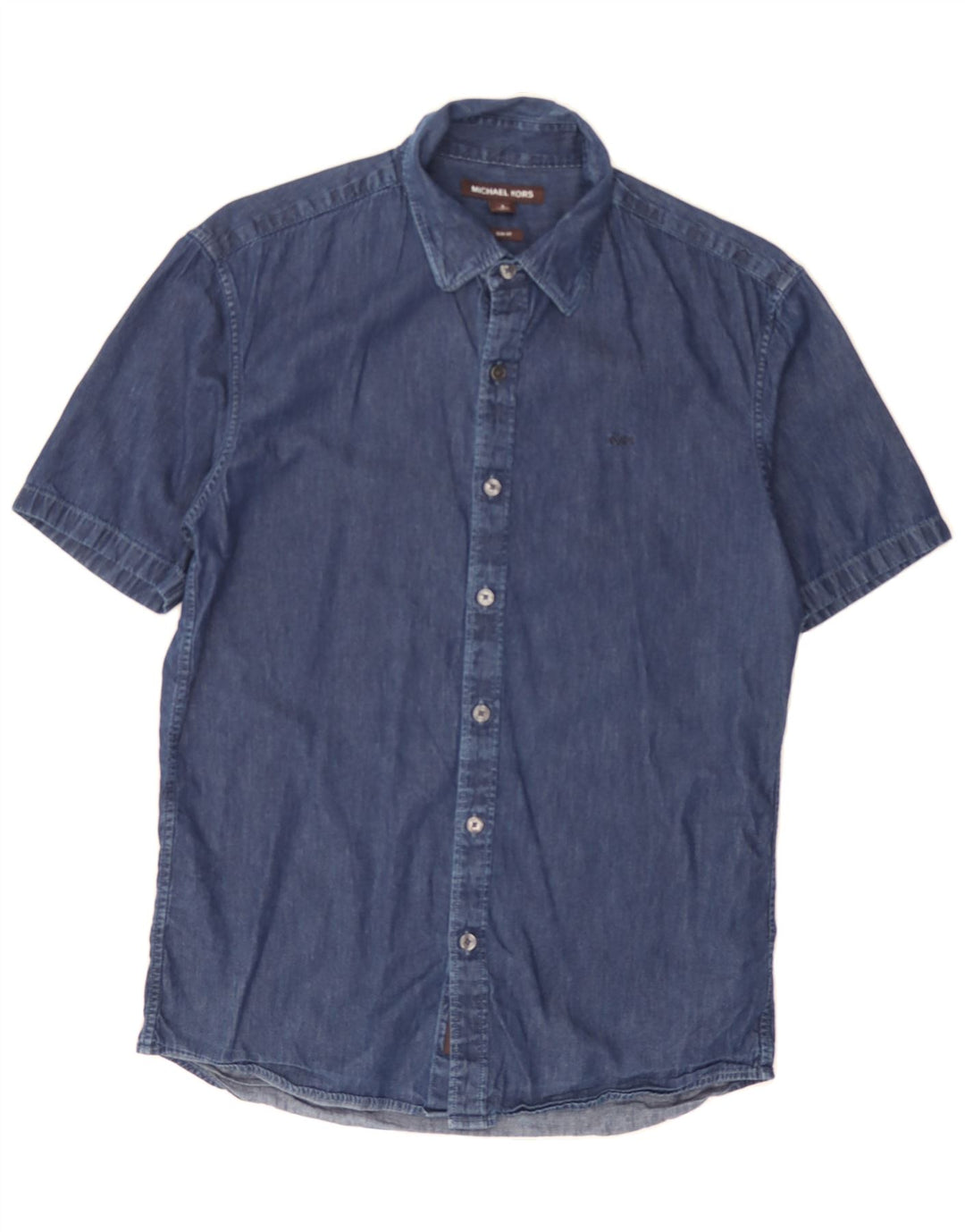 MICHAEL KORS Mens Slim Fit Short Sleeve Shirt Small Blue Cotton Vintage Michael Kors and Second-Hand Michael Kors from Messina Hembry 