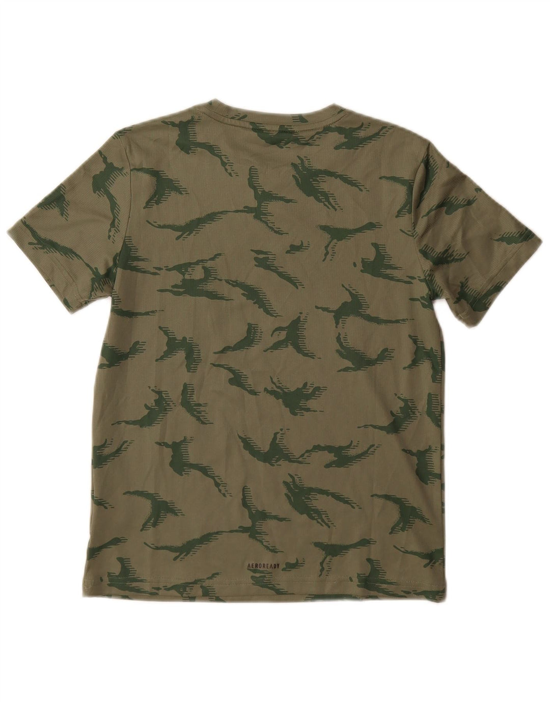 ADIDAS Boys Graphic T-Shirt Top 11-12 Years Green Camouflage Polyester