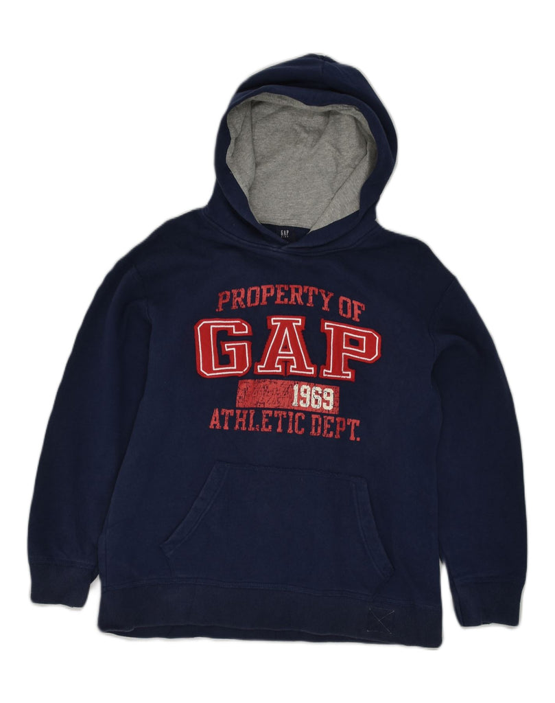 GAP Boys Oversized Graphic Hoodie Jumper 11-12 Years XL Navy Blue Cotton | Vintage Gap | Thrift | Second-Hand Gap | Used Clothing | Messina Hembry 