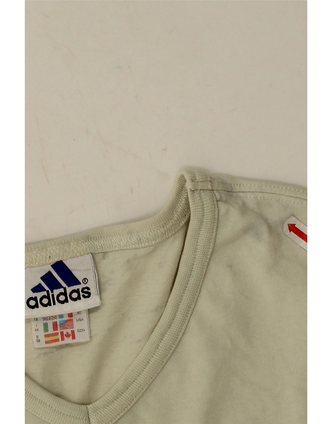 Adidas Womens T-Shirt Top UK 12 Medium Beige