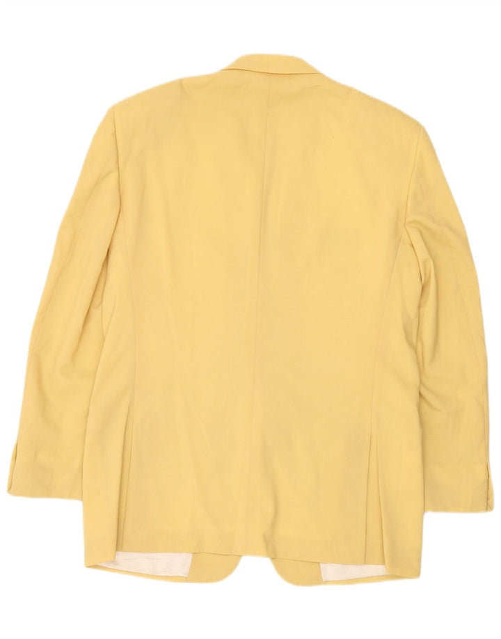 Valentino Mens 2 Button Blazer Jacket IT 50 Large Yellow Wool