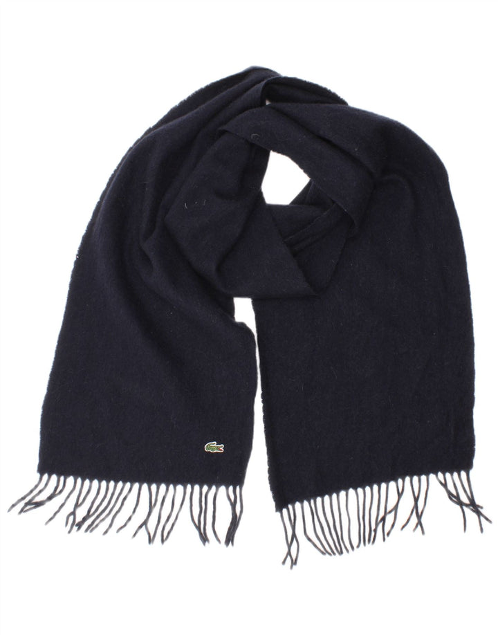 Lacoste Mens Rectangle Scarf One Size Navy Blue Wool Classic