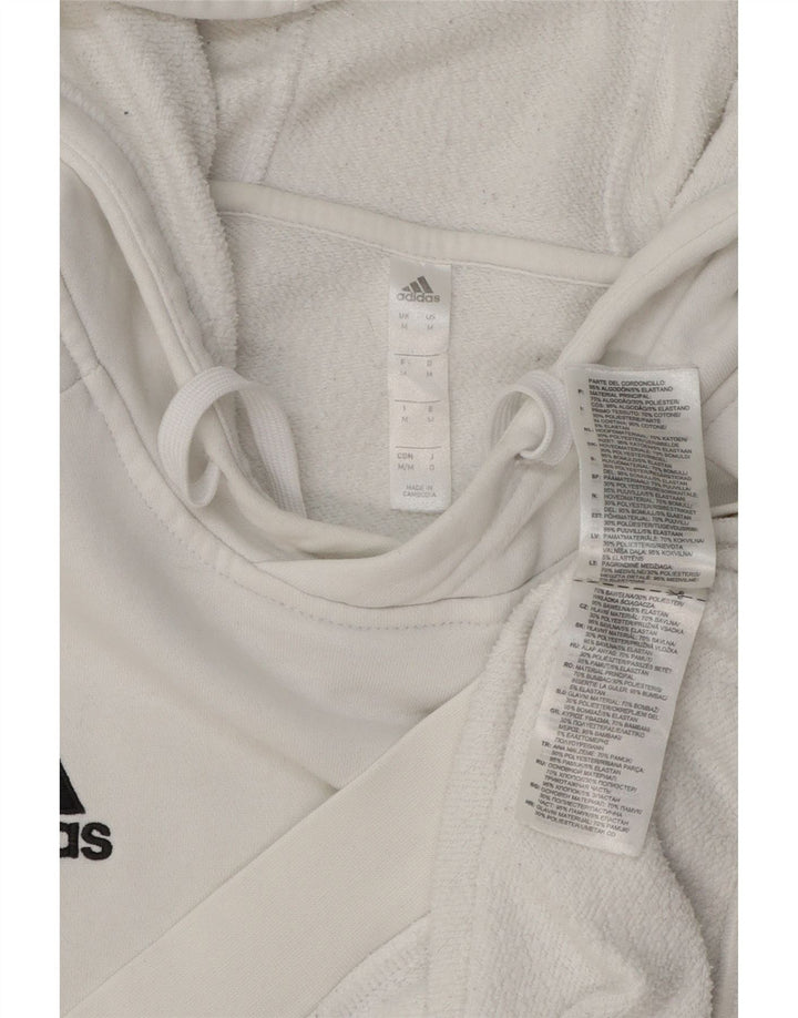 Adidas Mens Hoodie Jumper Medium White Cotton
