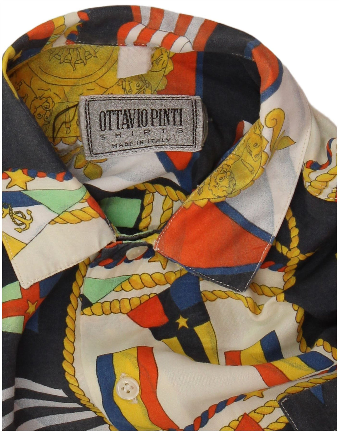 Vintage Mens Abstract Pattern Short Sleeve Shirt Small Multicoloured