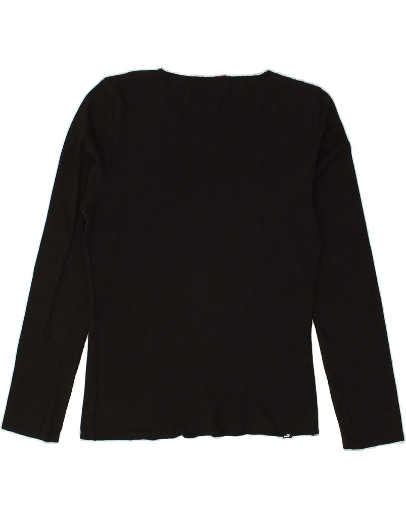 PUMA Womens Graphic Top Long Sleeve UK 14 Large Black | Vintage Puma | Thrift | Second-Hand Puma | Used Clothing | Messina Hembry 