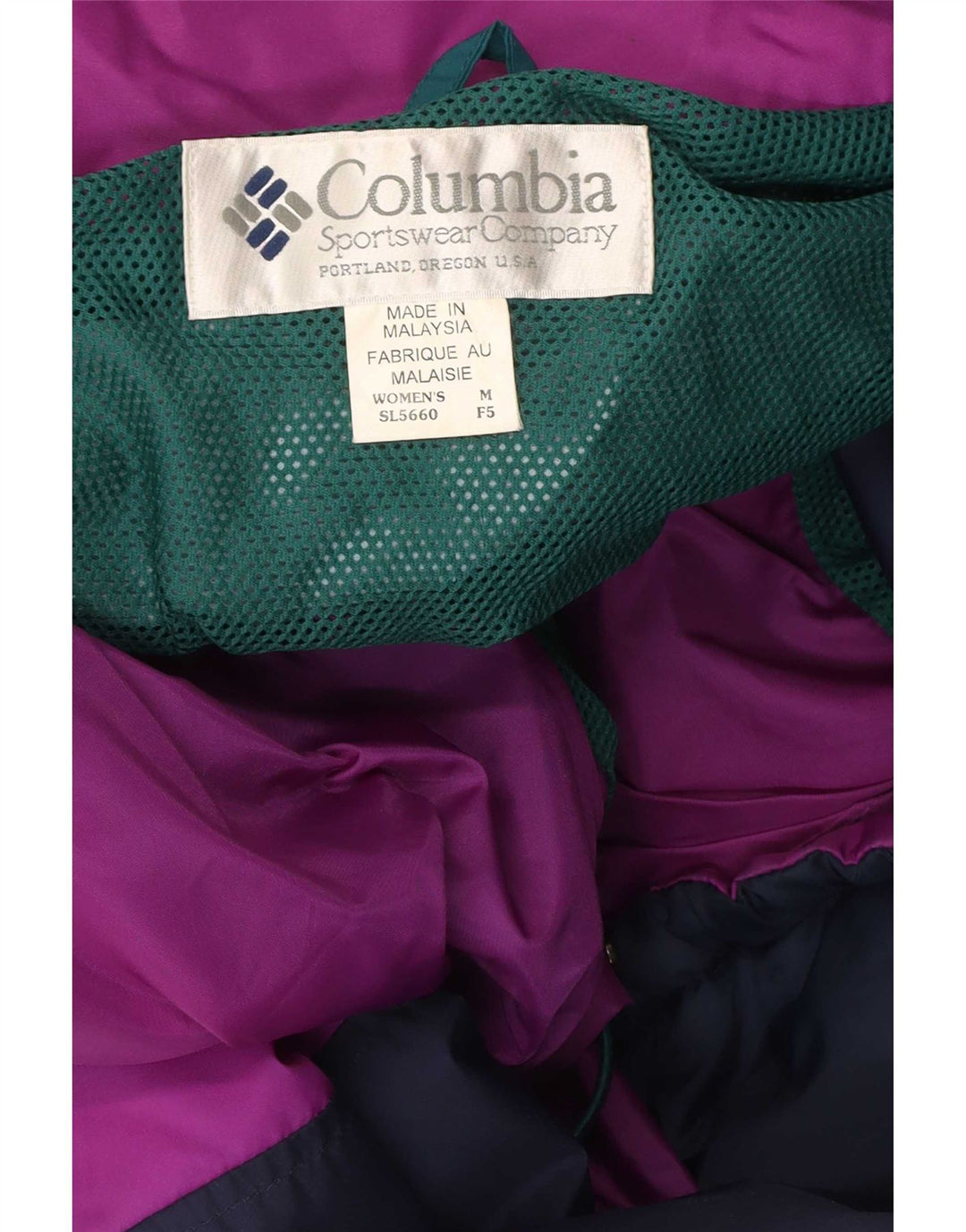 Columbia Womens Hooded Oversized Rain Jacket UK 14 Medium Green Colourblock